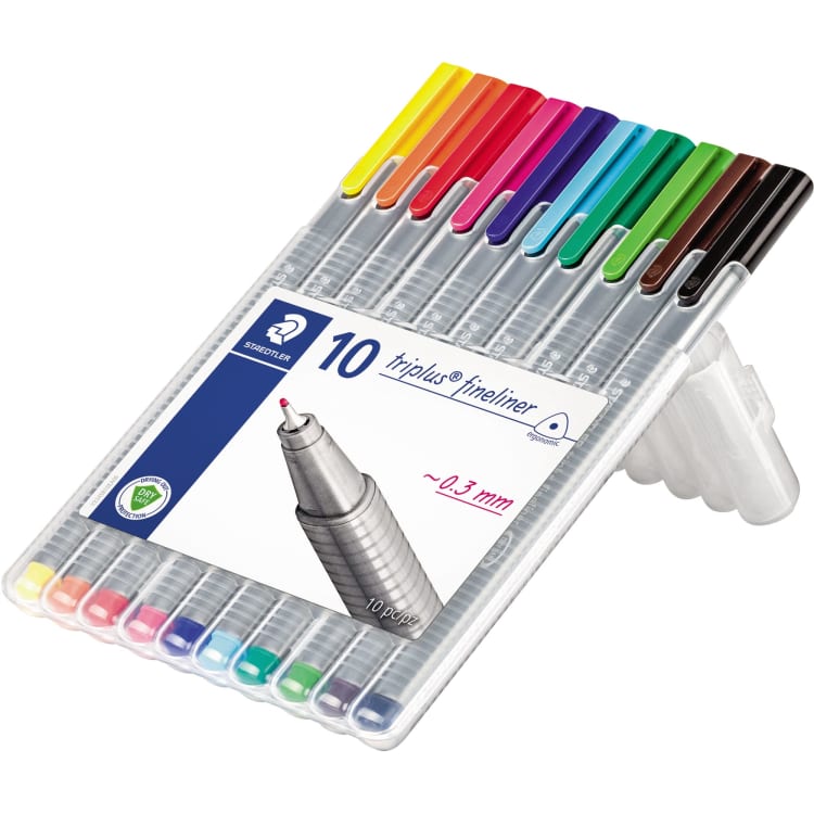 Staedtler fineliner triplus 0.3 mm assorted 10 pieces