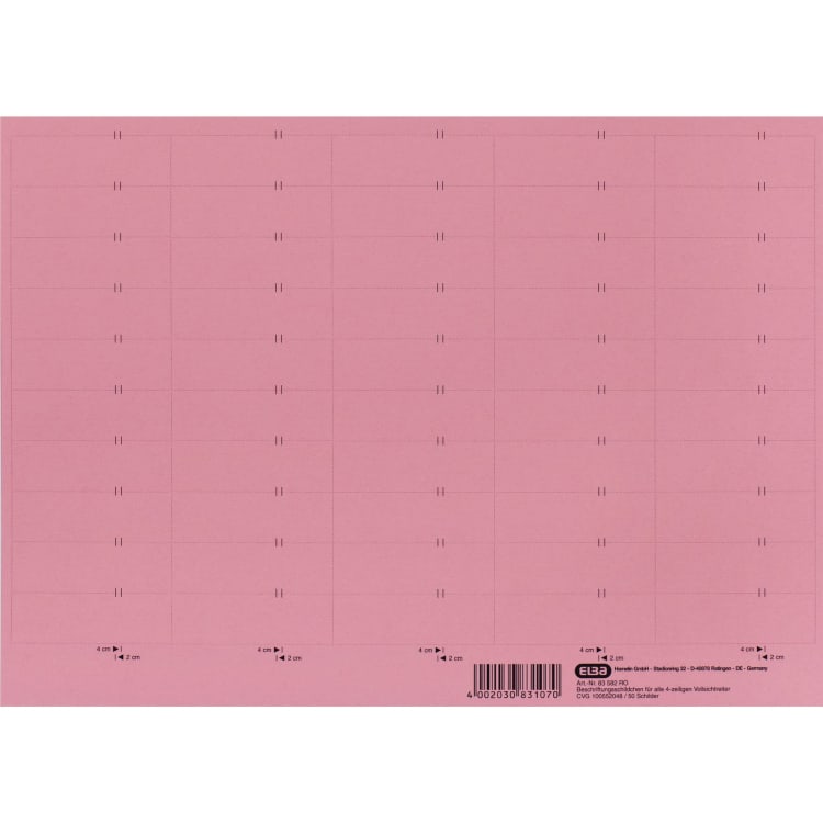 Elba Beschriftungs-Schild 160 g Karton 10x50 Stück rot