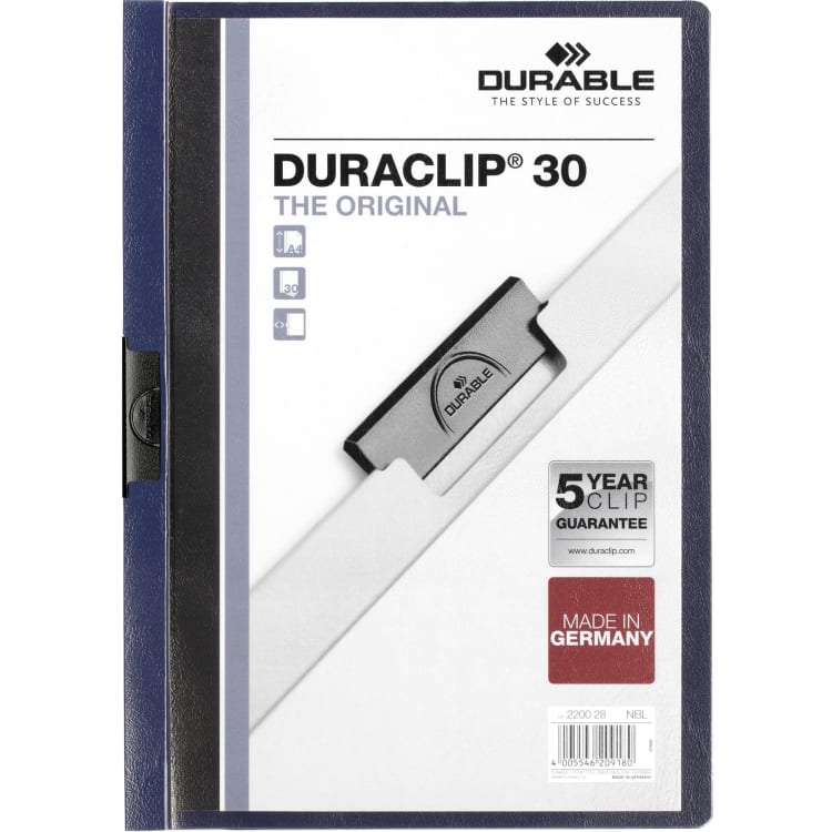 Durable clip folder DURACLIP 30 A4 rigid film night blue