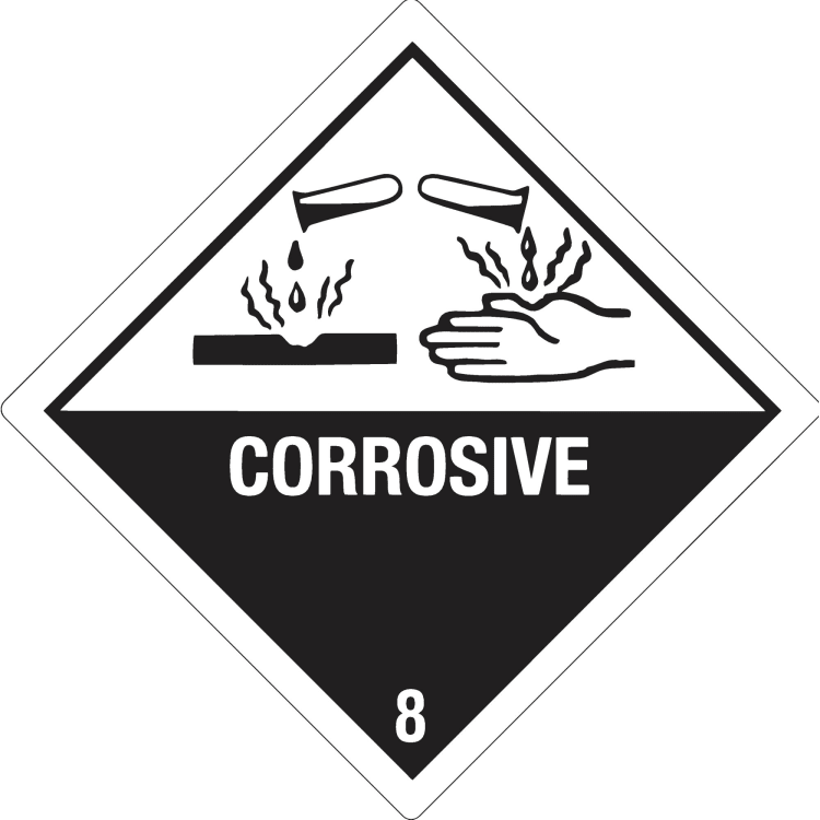 DR-Label shipping label class 8 Corrosive 100x100 mm 500 pieces