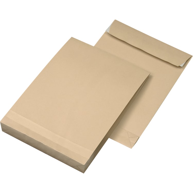 MAILmedia gusset envelope B4 40 mm gusset peel & seal 100 pieces brown