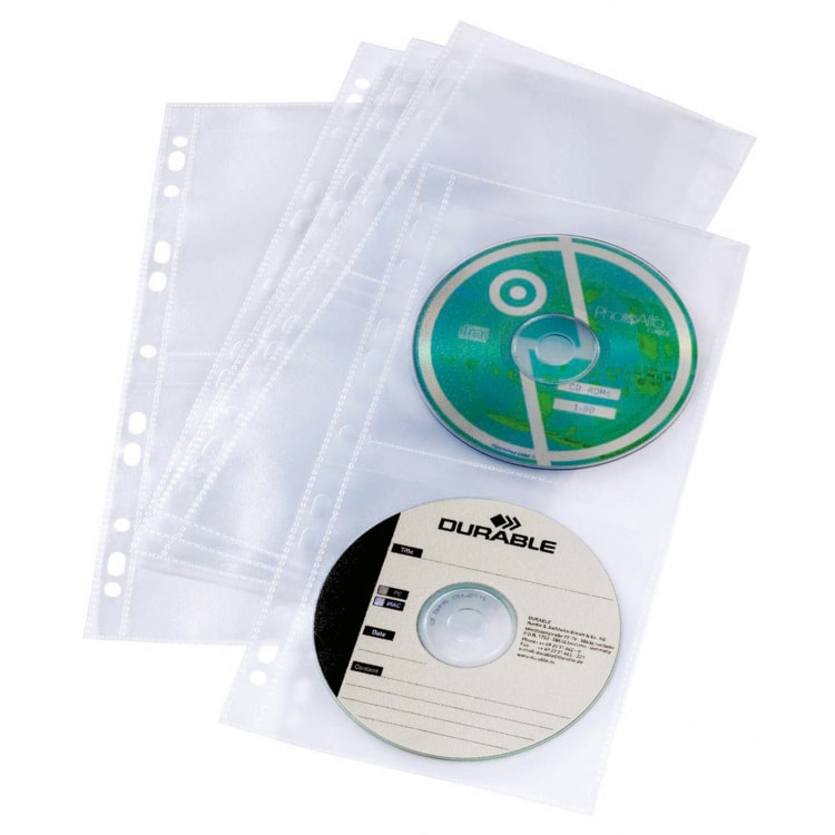 Durable CD Hülle COVER DIN A4 für 4 CDs 5 Stück transparent