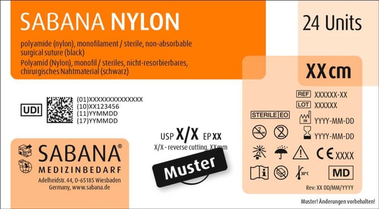 SABANA Nylon 4-0 HS-20 75cm 1,5