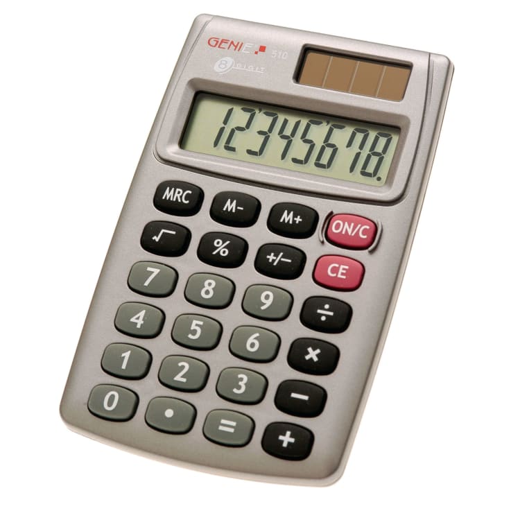 Genie pocket calculator 510 8-digit solar and battery powered