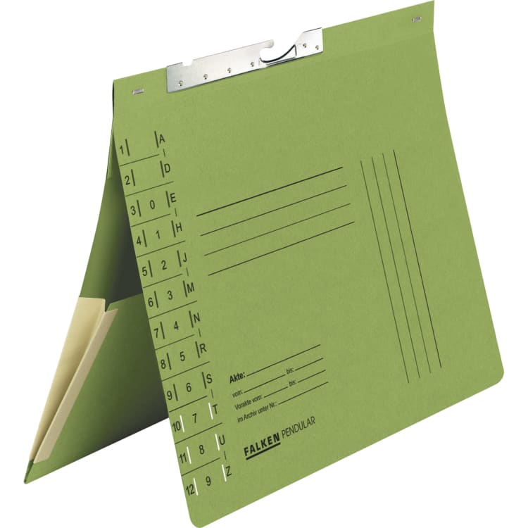 Falken suspension file folder official binding slot expanding pocket green
