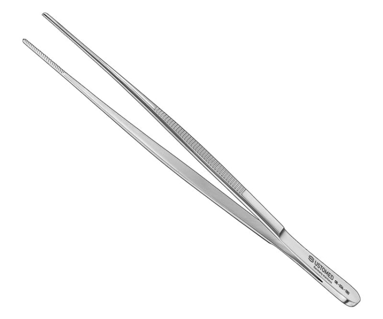 Anat. Pinzette, 18 cm, kreuzgerieft