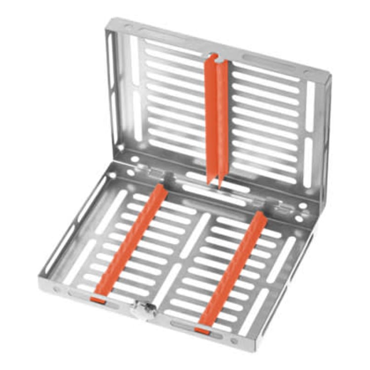 Gammafix® washing tray, for 10 instruments, silicone inserts in orange