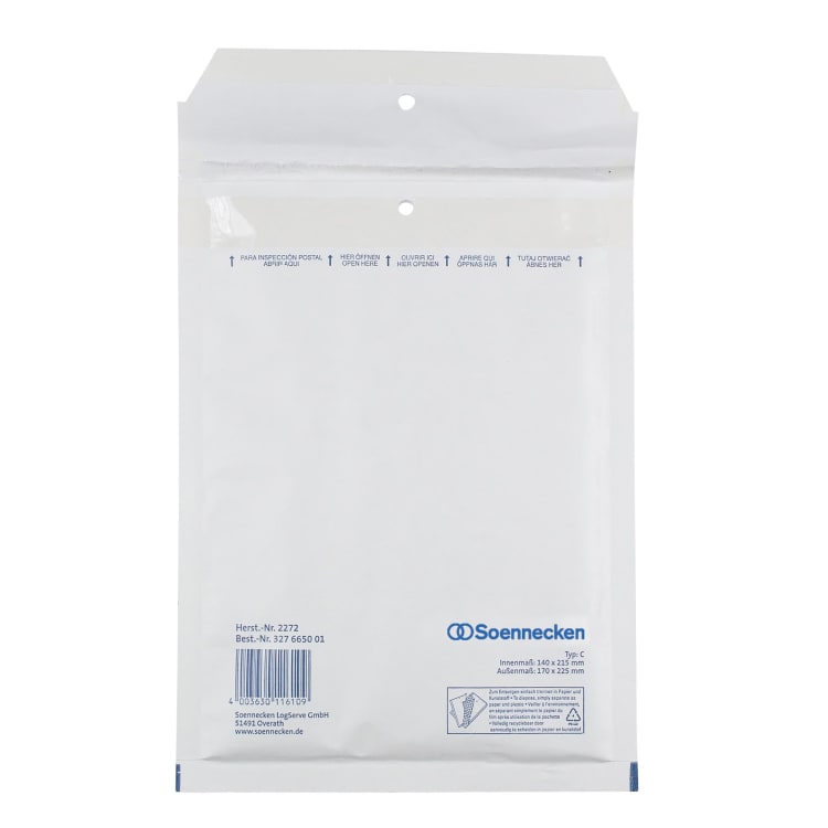 Soennecken bubble mailer C/0 140x215 mm peel & seal 5 pieces white