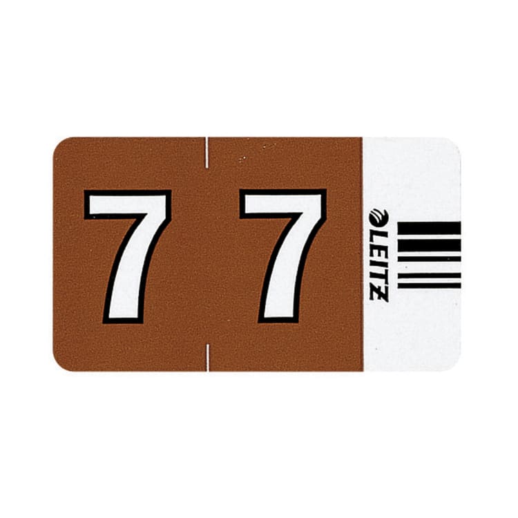 Leitz number tab Orgacolor 7 23x30 mm 100 pieces brown