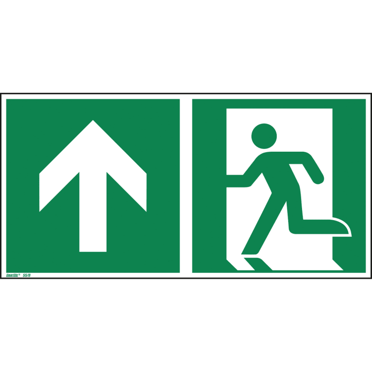Information sign emergency exit ISO 7010 300x150 mm PVC