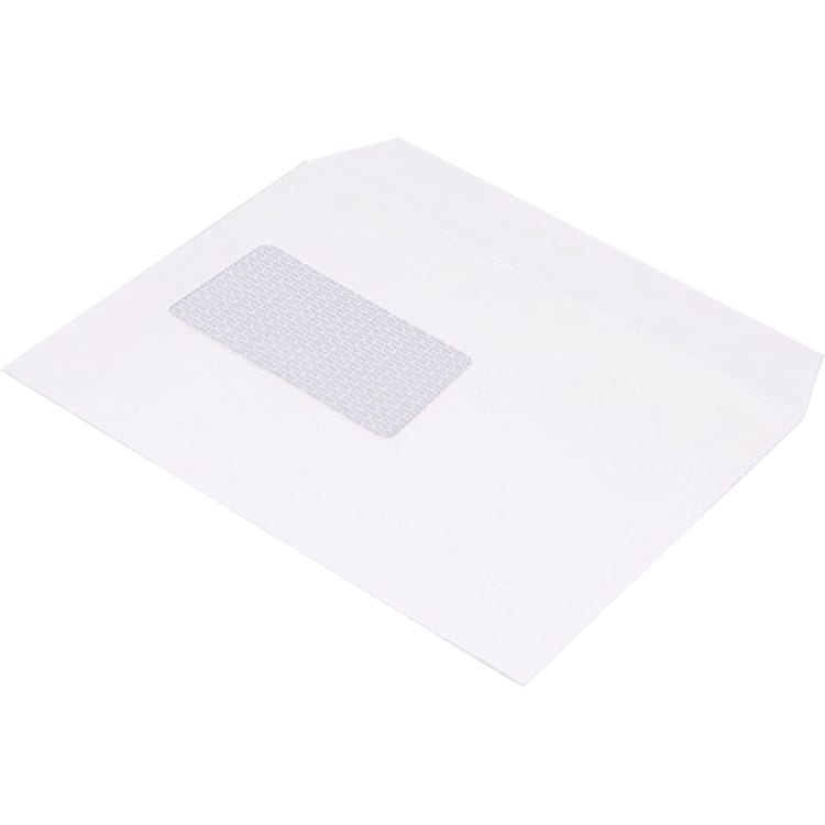 Bong envelope 162x229 mm window peel & seal 250 pieces white