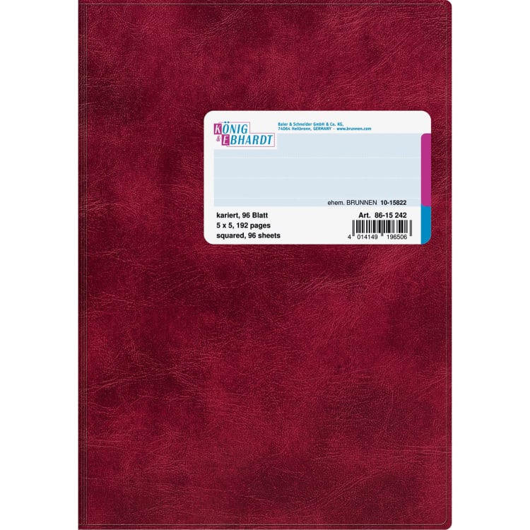 König & Ebhardt account book A5 squared 96 sheets