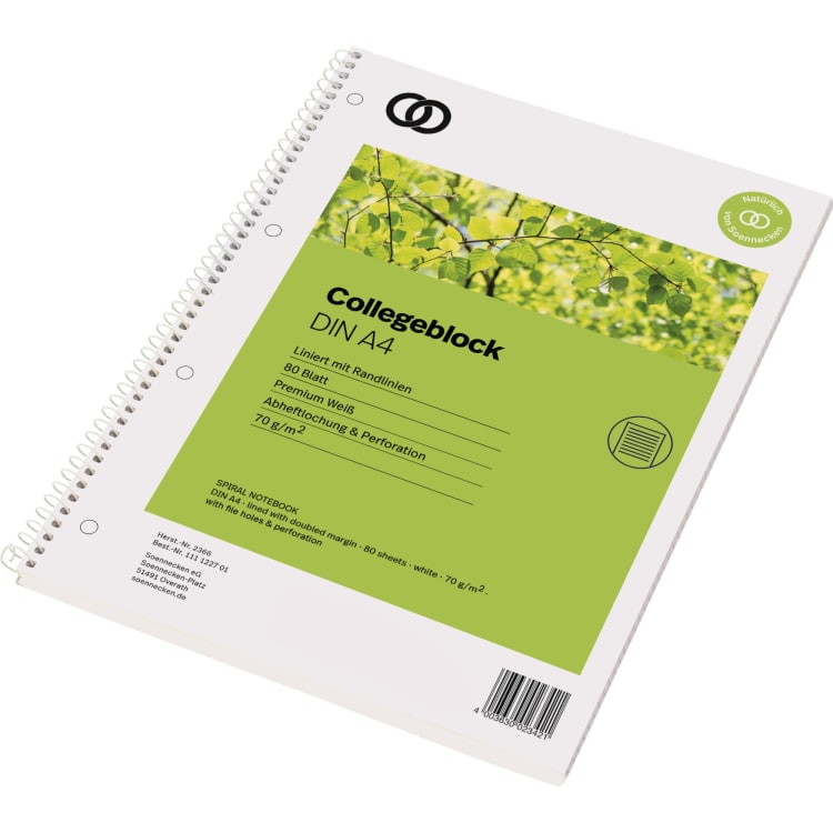 Soennecken oeco recycled notepad A4 80 sheets ruled