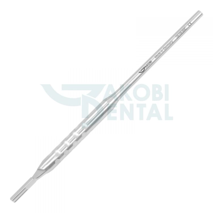 Scalpel Holder # 5DE, round, straight, for double blade 1.5mm,  length 150mm, satin finish surface, stainless steel