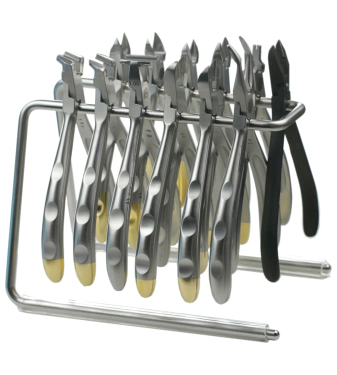 Forceps rack stainless with non-slip silicone feet