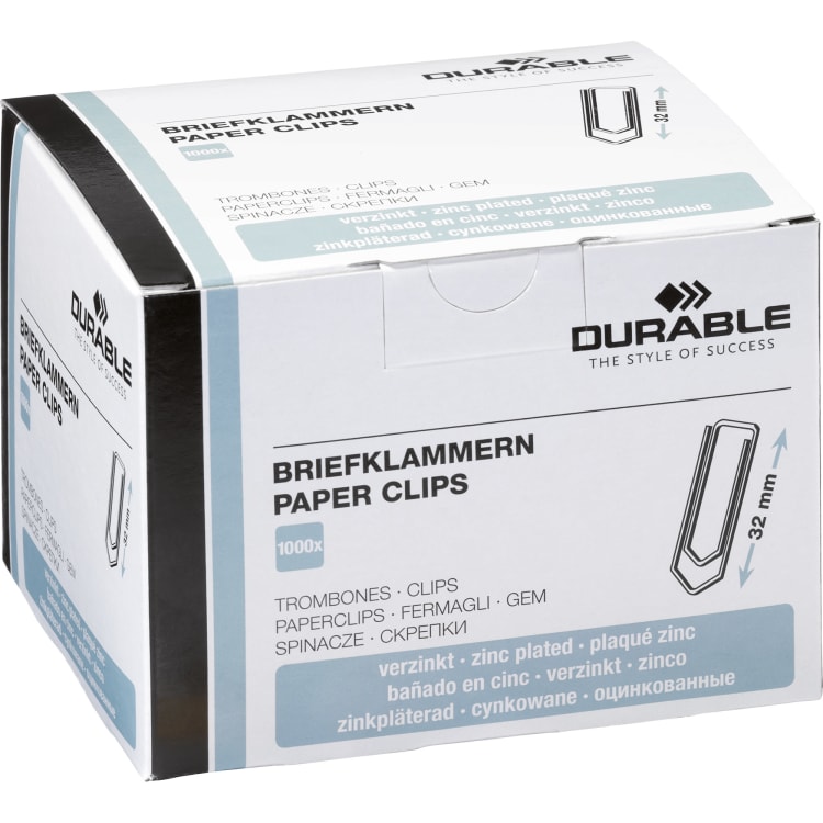 Durable letter clip 32 mm galvanised 1,000 pieces