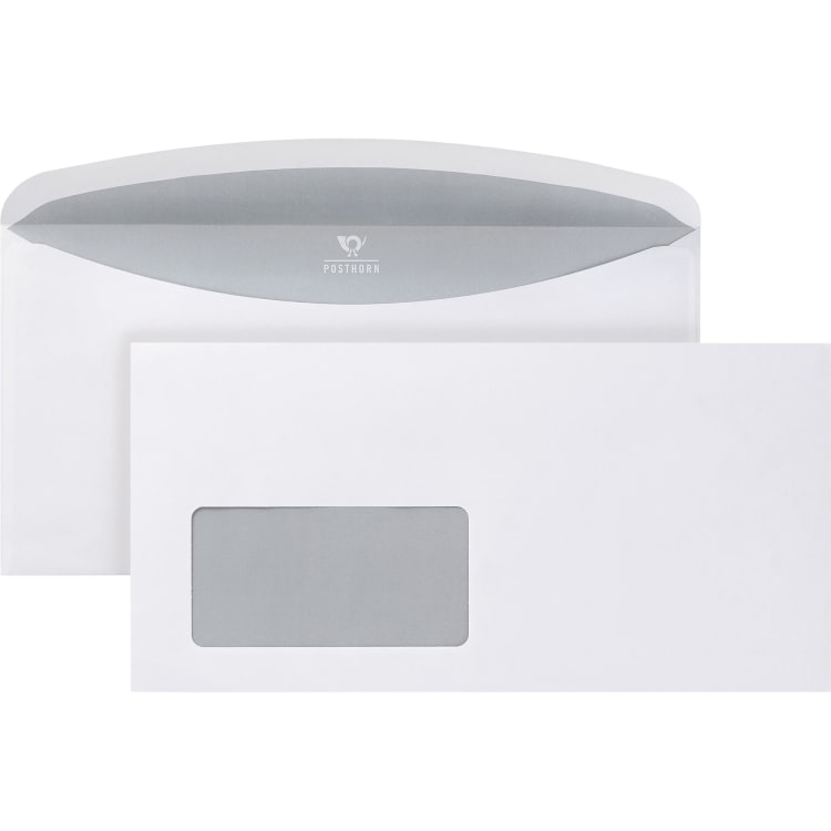 Posthorn envelope C6/5 gummed 1,000 pieces white