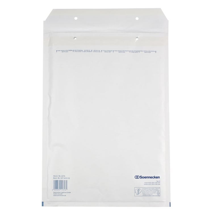 Soennecken bubble mailer G/4 230x335 mm peel & seal 5 pieces white