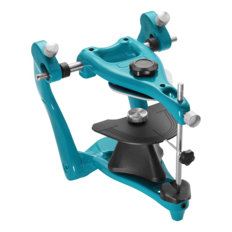 Anatomical articulator with 2 base plates made of cast aluminium