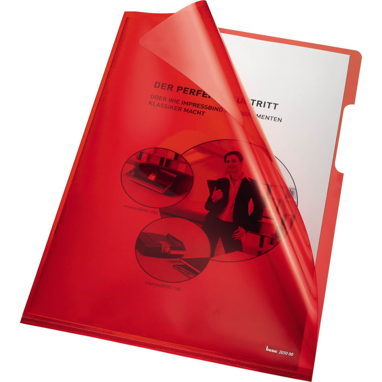 Bene punched pocket A4 HPVC 100 pieces red
