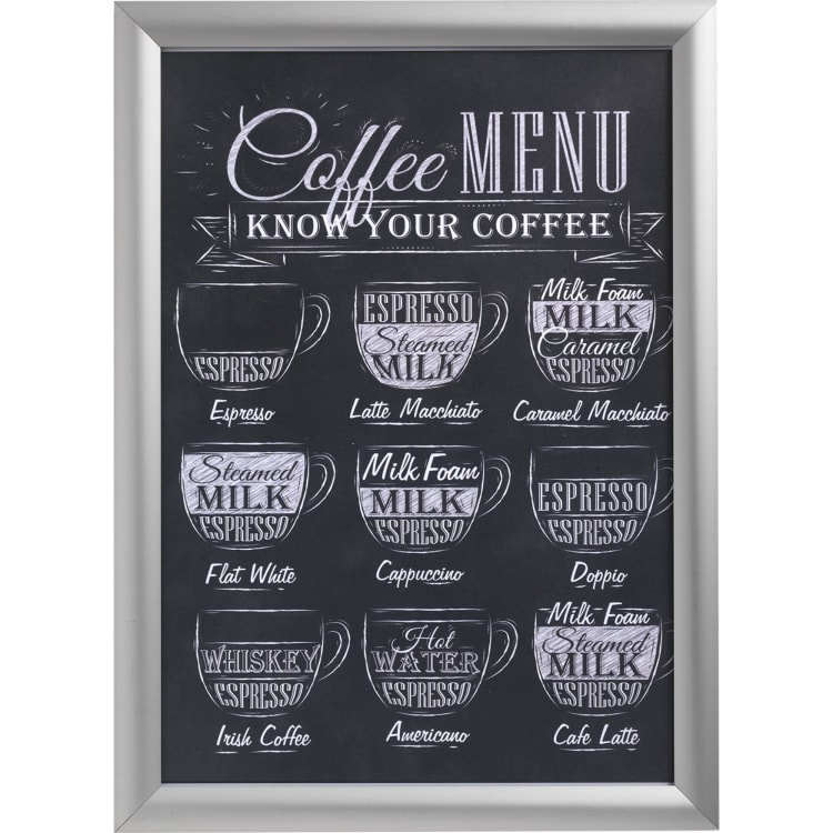 Deflecto wall literature holder SFA3S A0 snap frame silver