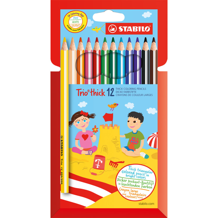 Stabilo coloured pencil Trio thick 4.2 mm assorted 12 pieces