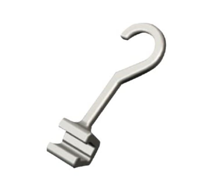 Crimpable hooks long curved left 10/PK