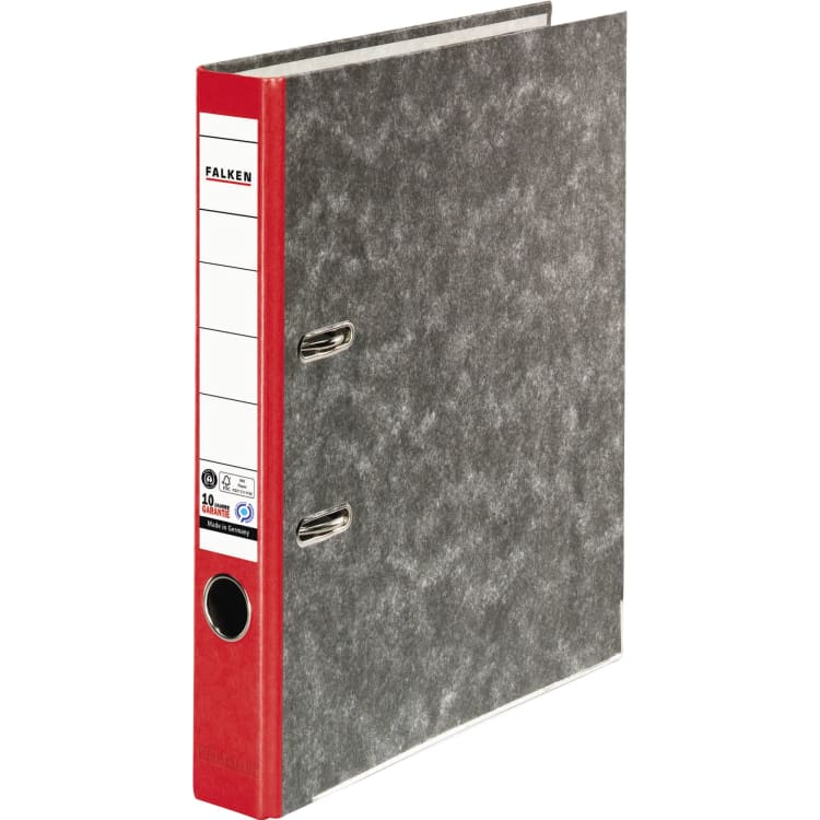 Falken ring binder S50 A4 50 mm recycled board red