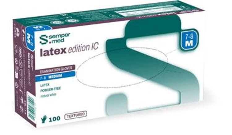 Semperit Sempermed Latex Edition IC puderfreie Untersuchungshandschuhe (100 St.)