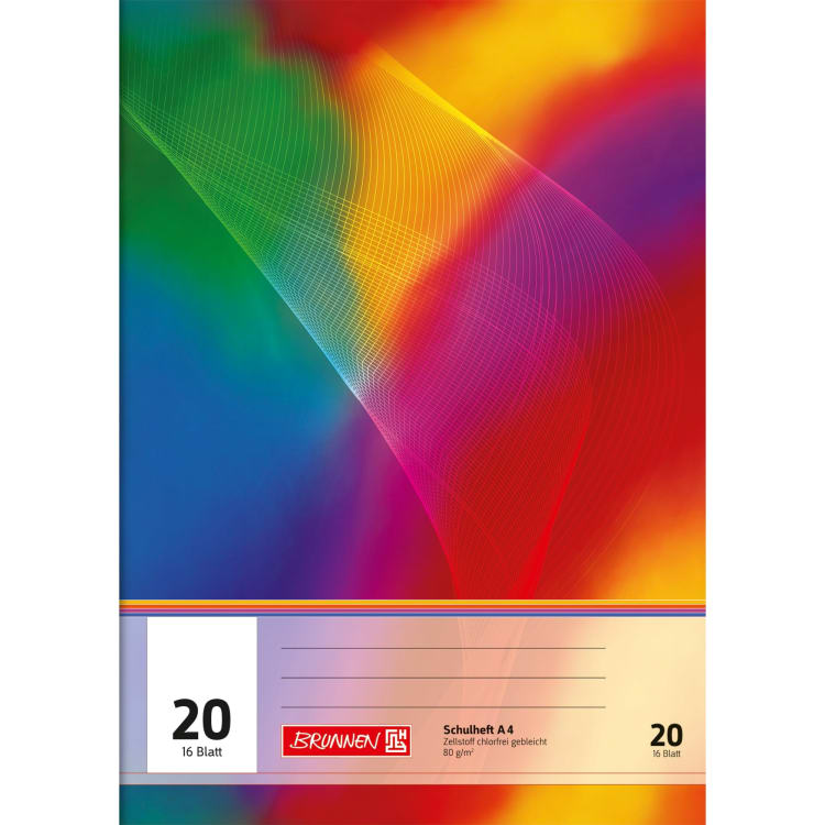 Brunnen exercise book A4 ruling Lin 20 16 sheets blank