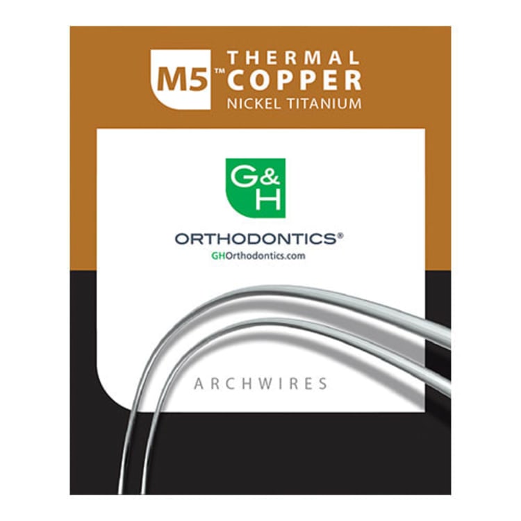 M5™ Thermal Copper Nickel-Titanium bogen Europa™ Form II Damon® compatibel 25/PK, .014 x .025, bovenkaak, met stops