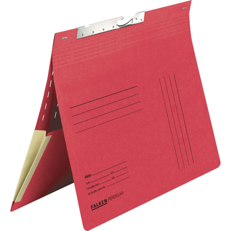 Falken suspension file folder commercial binding slot expanding pocket red