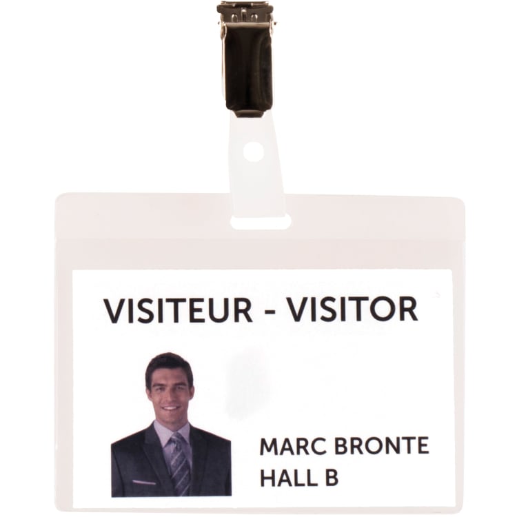 Djois visitor name badge 82.5x103 mm 25 pieces transparent