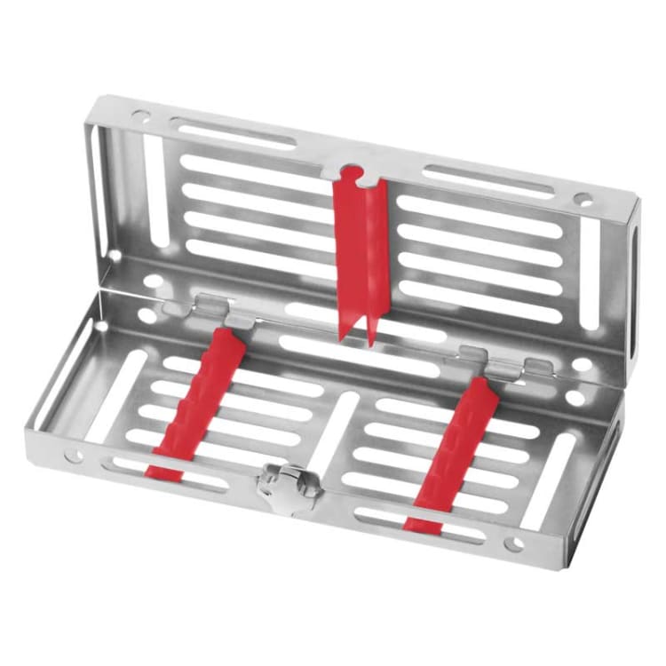 Gammafix® washing tray, for 5 instruments, silicone inserts in red