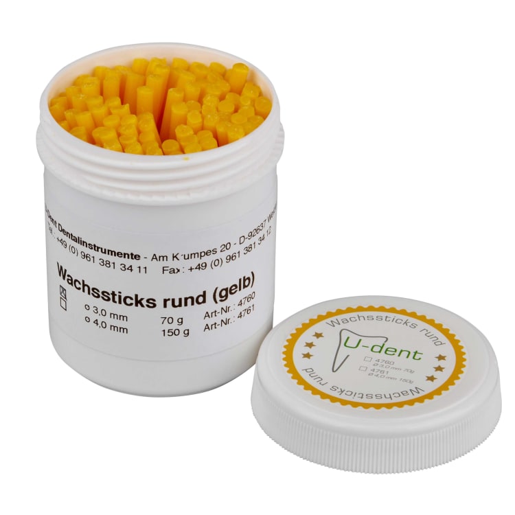 U-Dent wax sticks yellow ø 3.0 mm in 70 g in tin