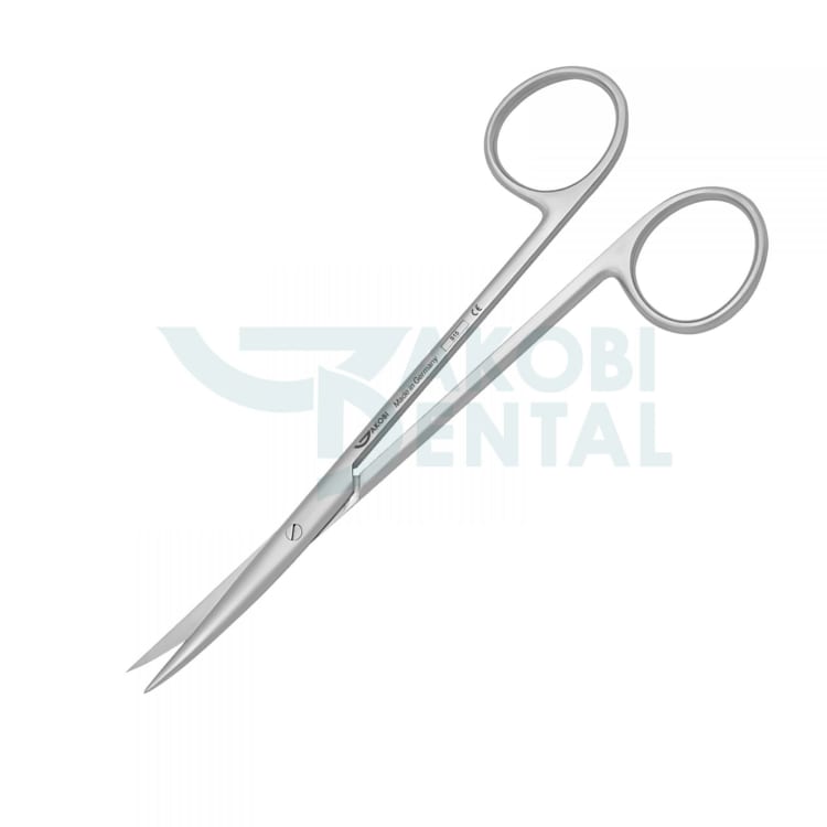 Surgical scissors Sullivan S 15, curved, serrated, total length 140mm, stainless steel