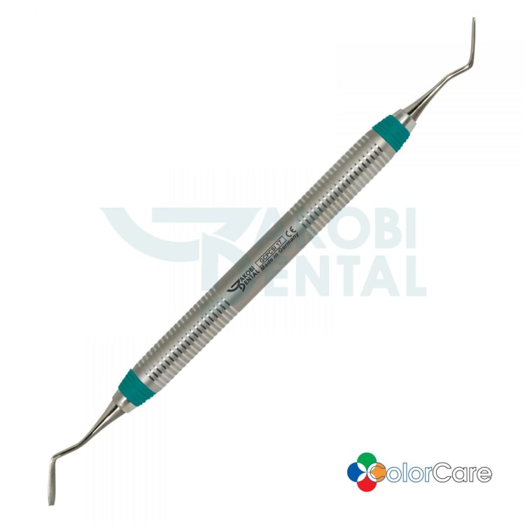 Gingival cord packer GCPCSI 1, ColorCare handle # 7, Colour: turquoise, stainless steel