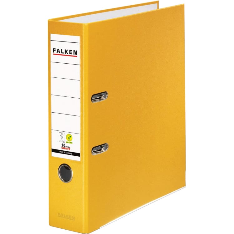 Falken ring binder S80 A4 80 mm PP yellow