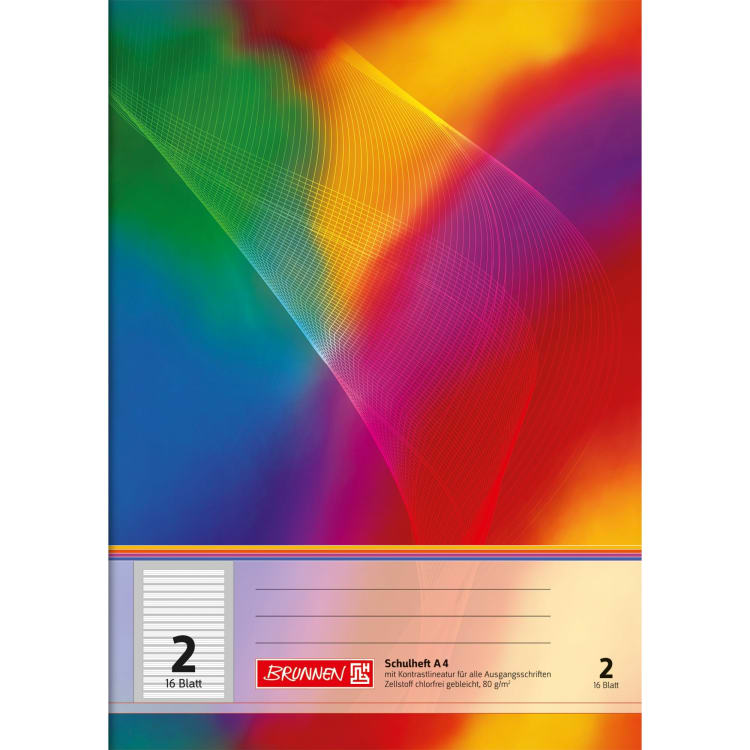 Brunnen exercise book A4 ruling Lin 2 16 sheets ruled