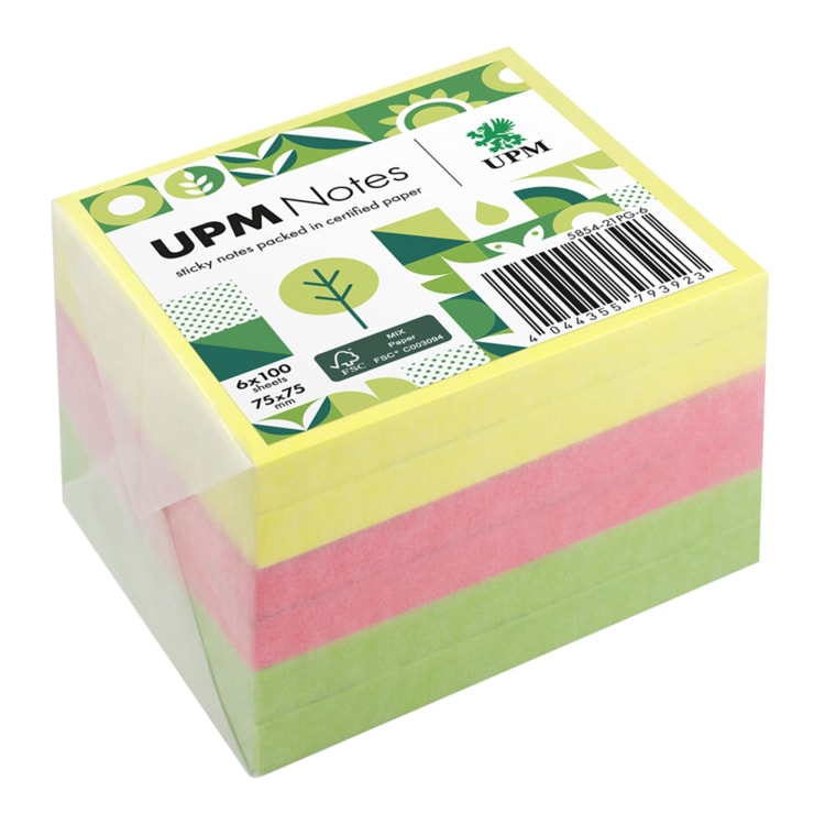 UPM Notes sticky notes Brillant 75x75 mm 100 sheets 6 pieces assorted