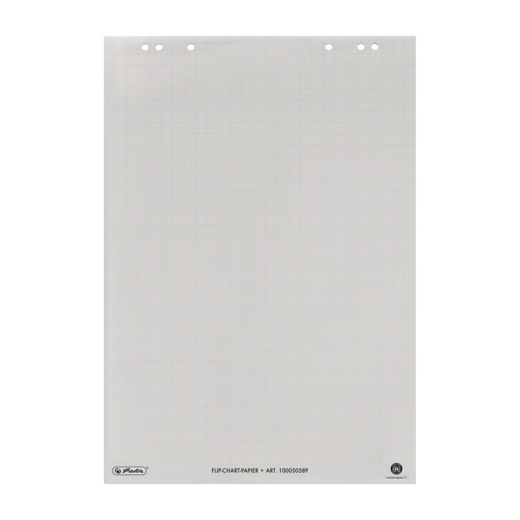 Herlitz flipchart pad 65x98 cm recycled paper 20 sheets squared