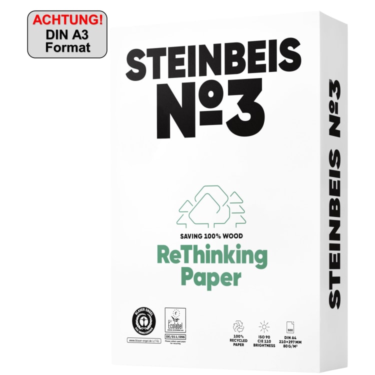 Steinbeis copy paper No.3 ISO 90 A3 500 sheets