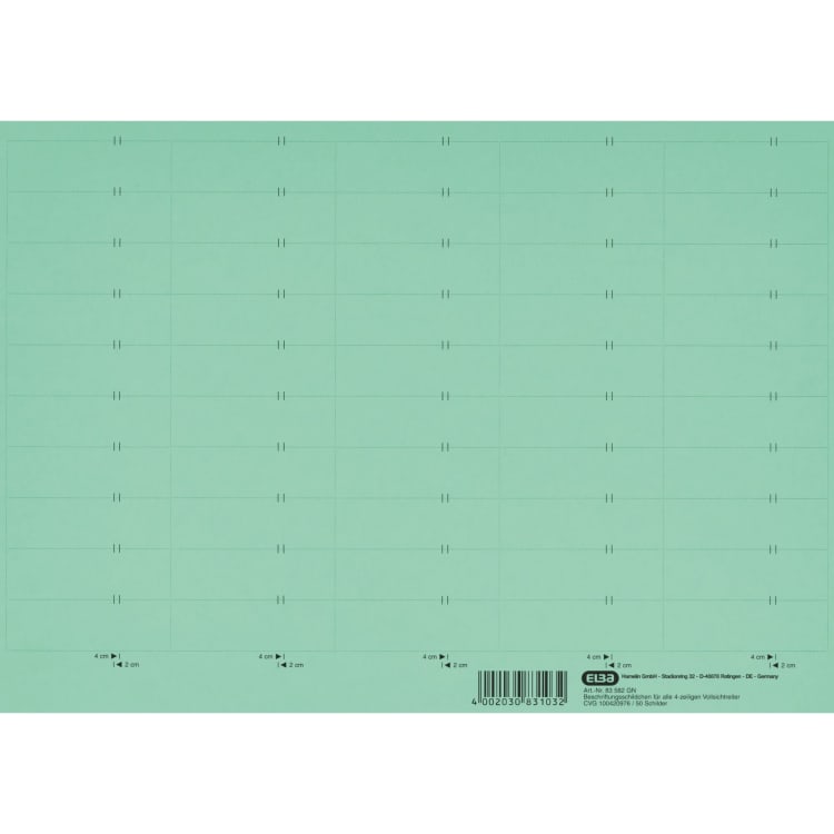 Elba labelling sign 160 g cardboard 10x50 pieces green