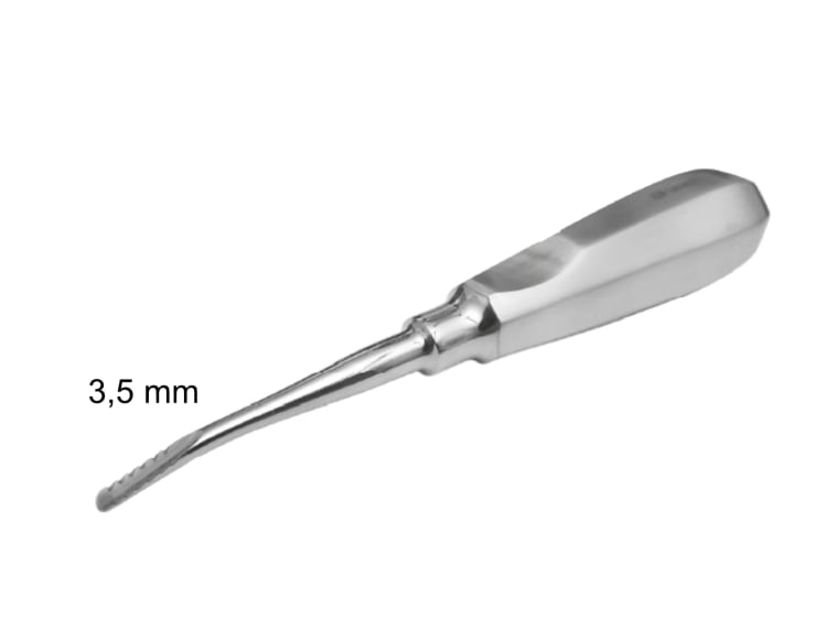 Wurzelheber mit Widerhaken 3,5 mm Lindo-Levien gebogen