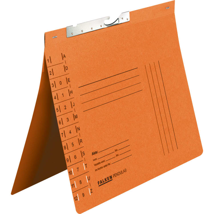 Falken suspension file folder official binding slot punching orange