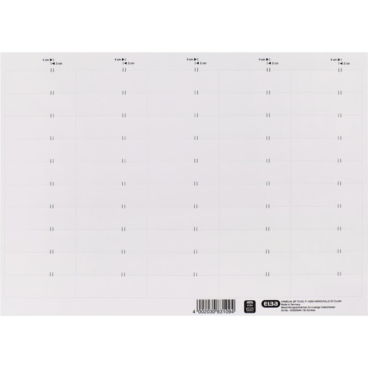 Elba labelling sign 160 g cardboard 10x50 pieces white