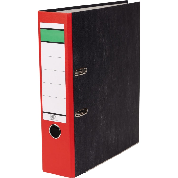 Ring binder A4 80 mm recycled board red
