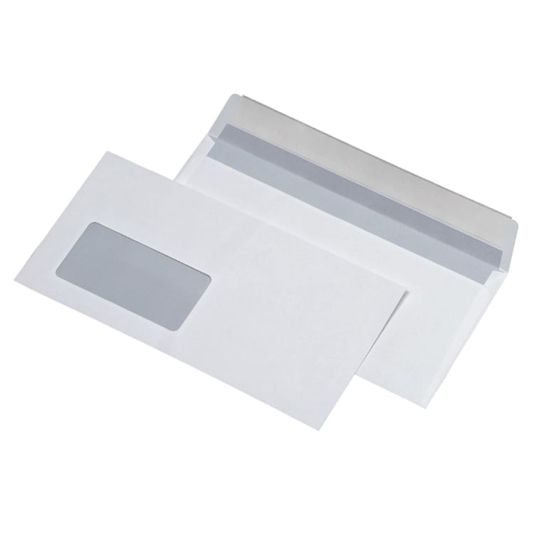 MAILmedia envelope DL with window peel & seal 1,000 pieces white