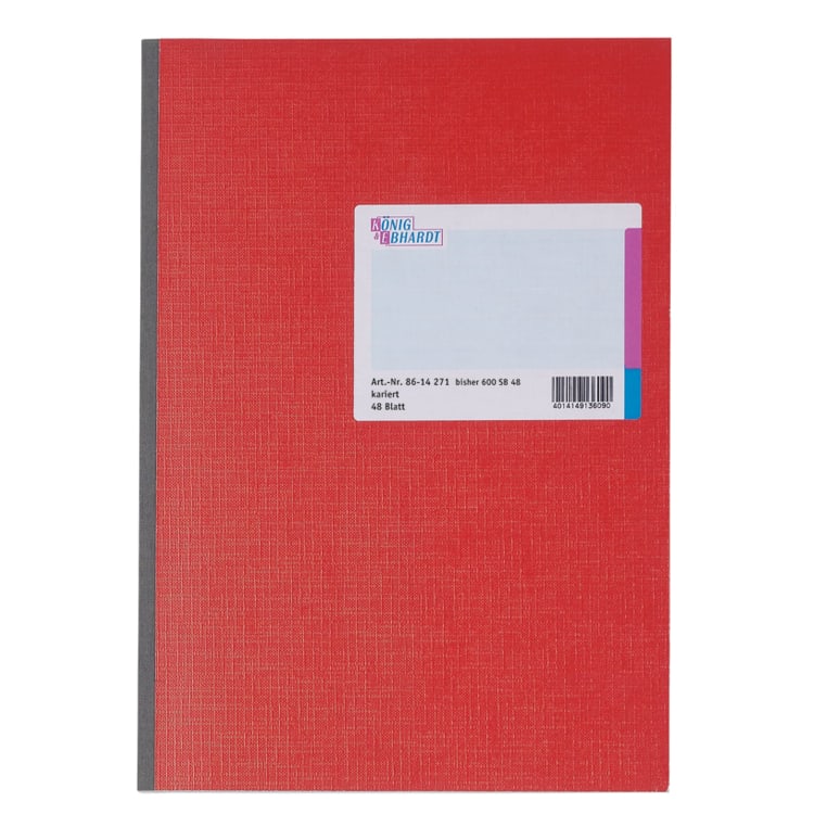 König+Ebhardt notebook A4 squared 48 sheets red