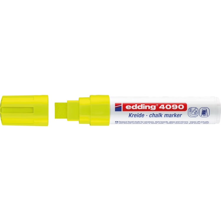 edding chalk marker 4090 4-15 mm chisel tip neon yellow
